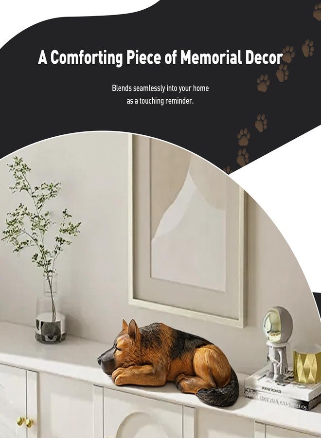 VIPbuy Dog Urn for Ashes - Pet Memorial Cremation Urn, Wooden Carving Style Resin Handcrafted German Shepherd Figurine, Pet Loss Sympathy Gift Home Decor - Image 4